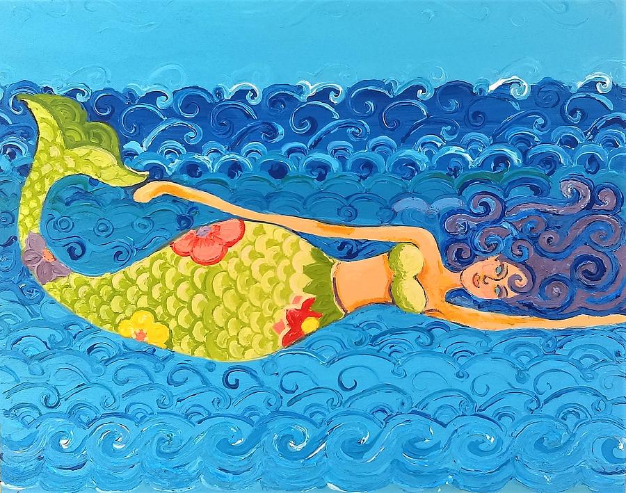 Caroline Painting - Mermaid by Caroline Sainis