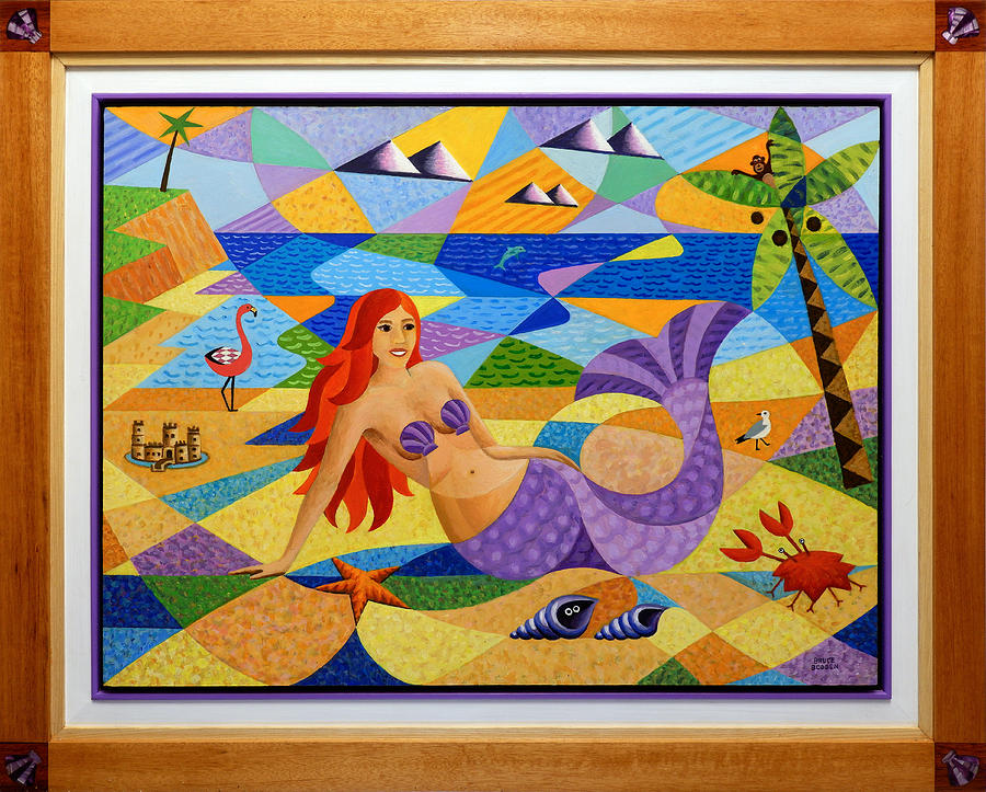 Mermaid Painting - Mermaid in Frame by Bruce Bodden