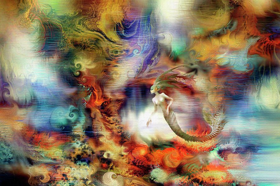 Mermaid Mixed Media - Mermaid In The Grotto by Natalia Rudzina