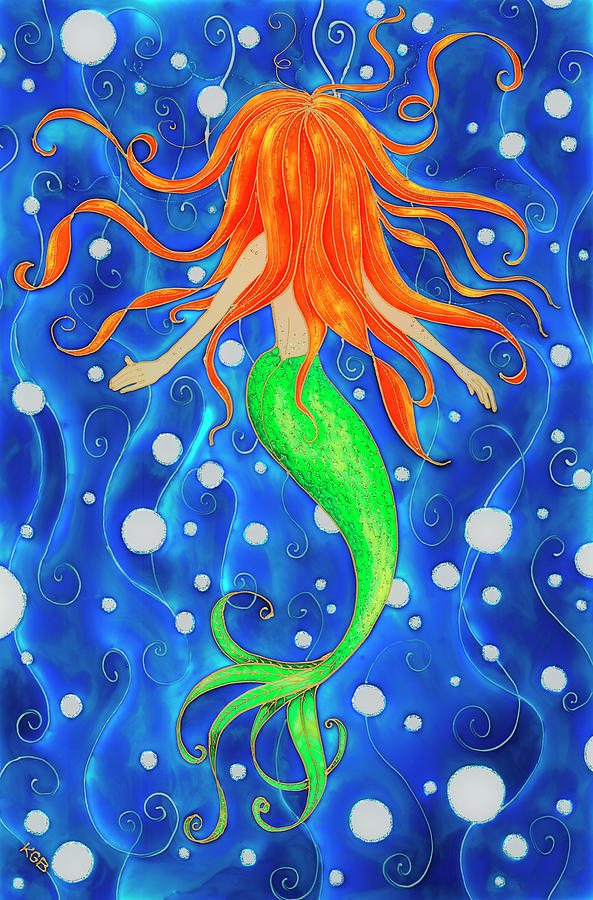 mermaid glass painting