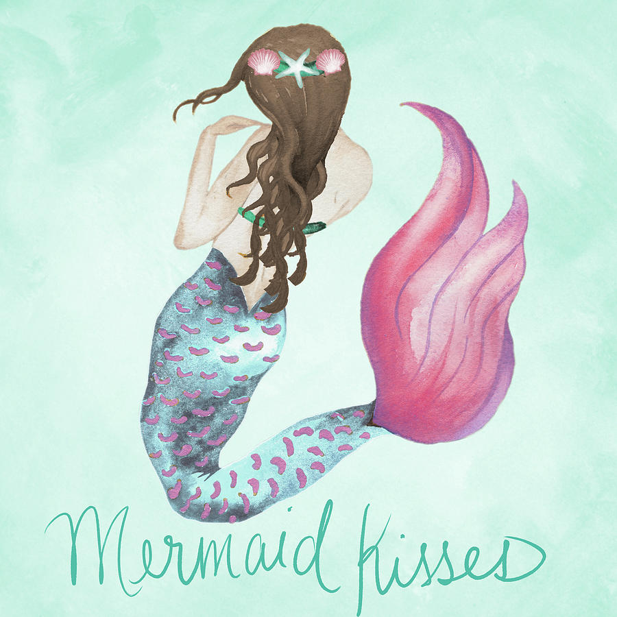Mermaid Mixed Media - Mermaid Kisses by Elizabeth Medley