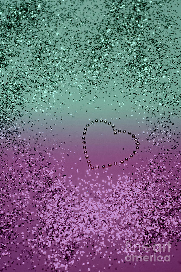 Abstract Photograph - Mermaid Lady Glitter Heart #1 #shiny #decor #art by Anitas and Bellas Art