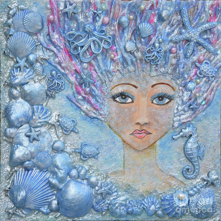 Mermaid Lady Mixed Media by Susan Cliett