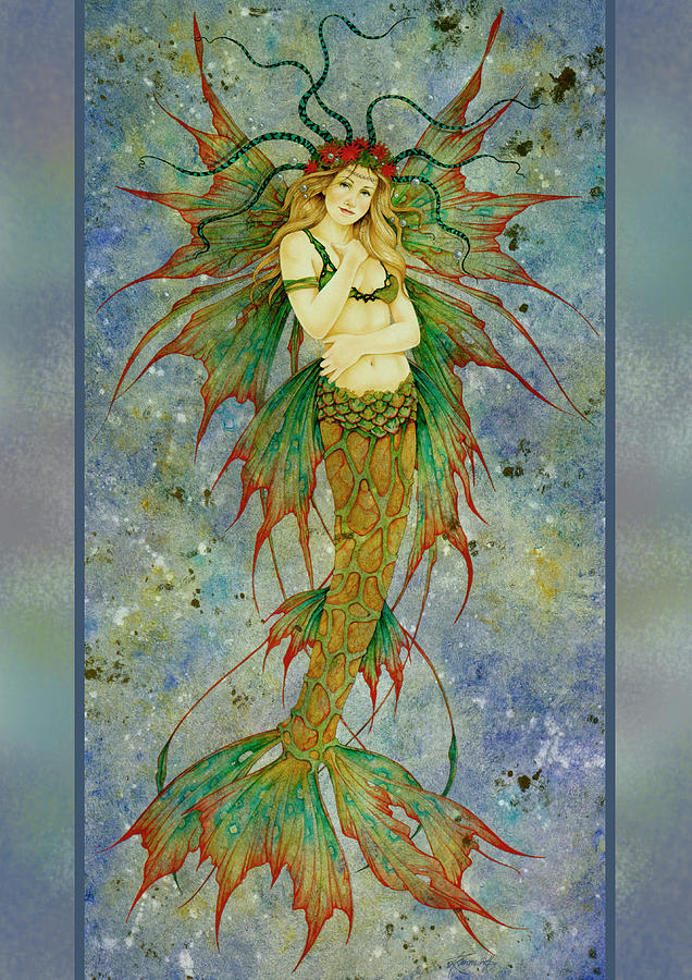 Mermaid Painting - Mermaid by Linda Ravenscroft Mermaid Painting - Mermaid by Linda Ravenscroft