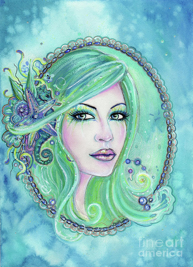 Mermaid portait Painting by Renee Lavoie - Fine Art America