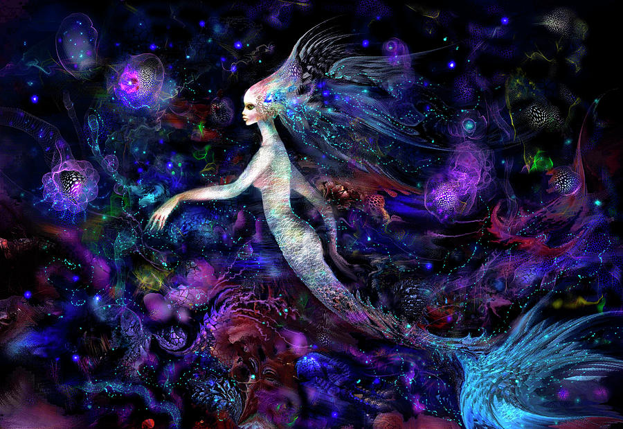 Mermaid Mixed Media - Mermaid Rainbow by Natalia Rudzina