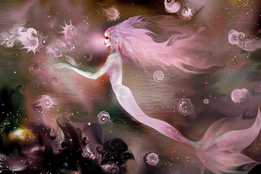 Mermaid Mixed Media - Mermaid Rose by Natalia Rudzina