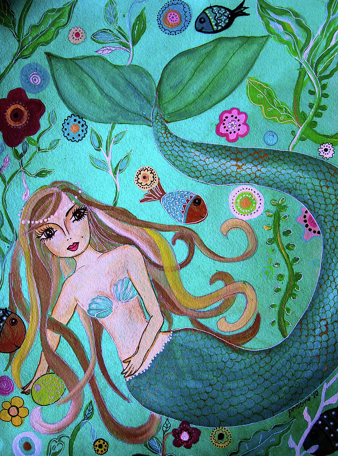 Mermaid Painting - Mermaid Under The Sea by Prisarts
