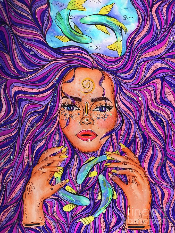 Mermaid Woman Drawing By Nicole Mezzapelli