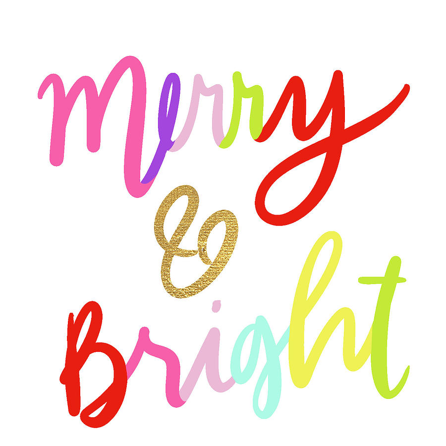 Christmas Digital Art - Merry and Bright by Sd Graphics Studio