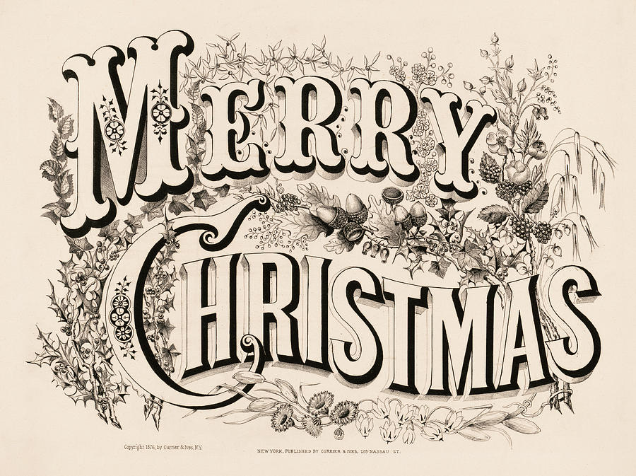 Merry Christmas 1876 Painting By Currier And Ives