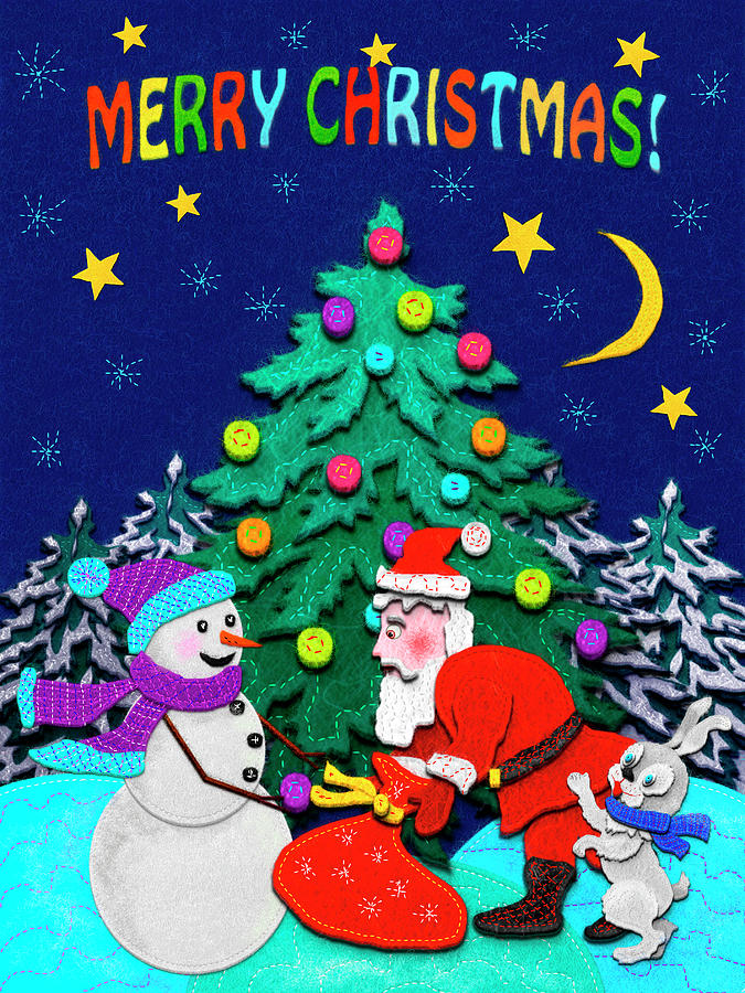 Merry Christmas Digital Art by Elena Kosvincheva | Fine Art America
