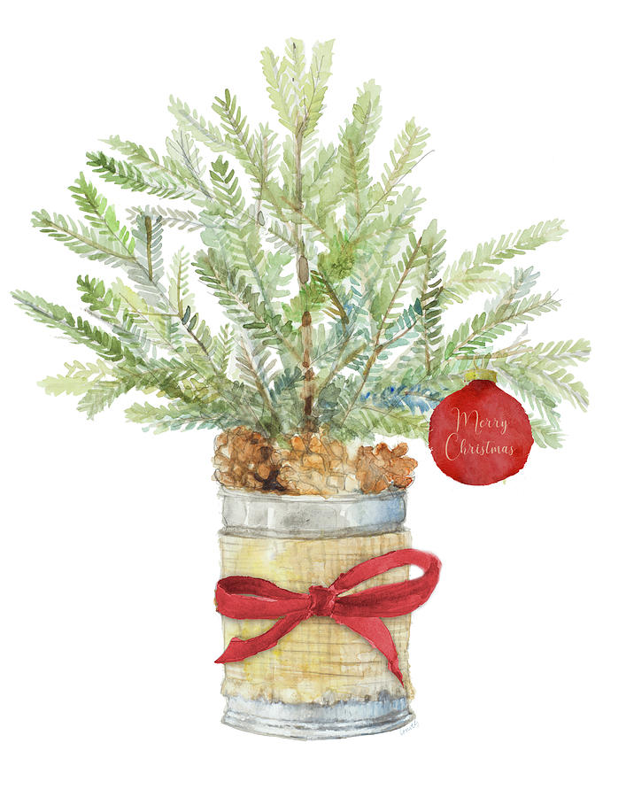 Christmas Mixed Media - Merry Christmas Fir Tree by Lanie Loreth