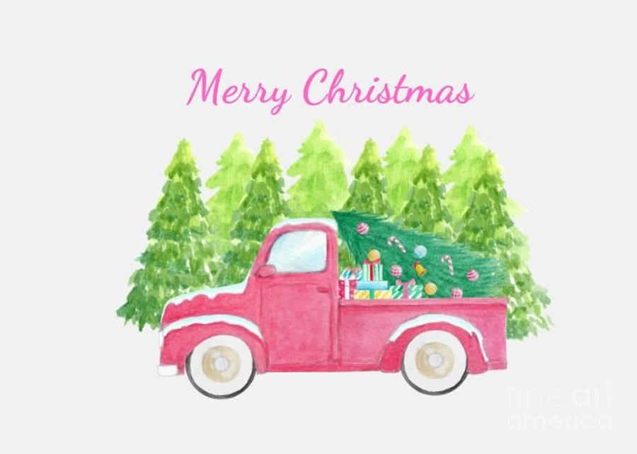 Merry Christmas Pink Truck by Marti Magna Merry Christmas Pink Truck by Marti Magna