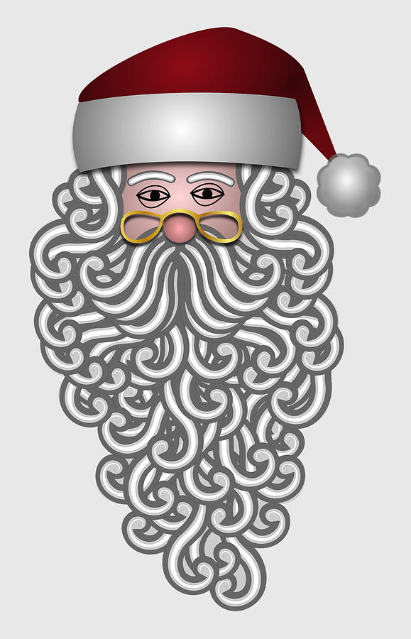 Merry Christmas Santa Curly Beard Mixed Media by Movie Poster Prints