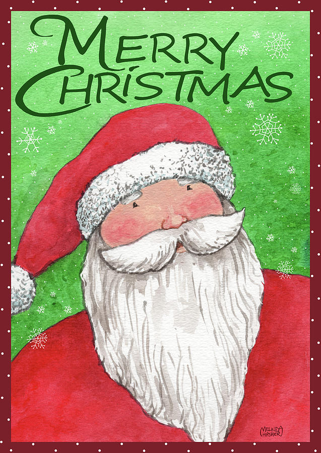 Christmas Painting - Merry Christmas Santa In Red by Melinda Hipsher