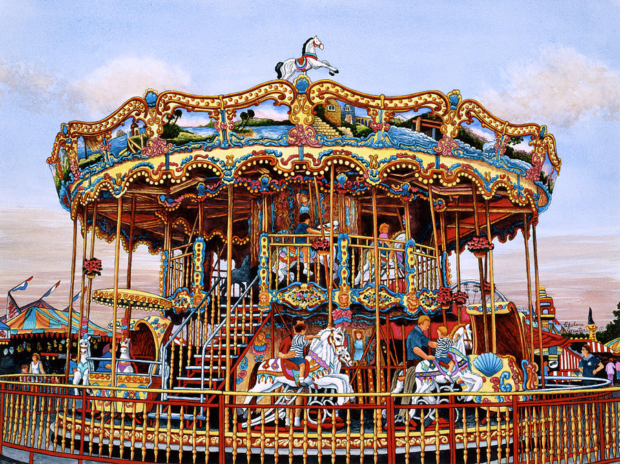 Merry Go Round Painting by Thelma Winter