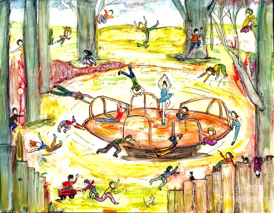 Merry go Round Whimsy Painting by Patty Donoghue