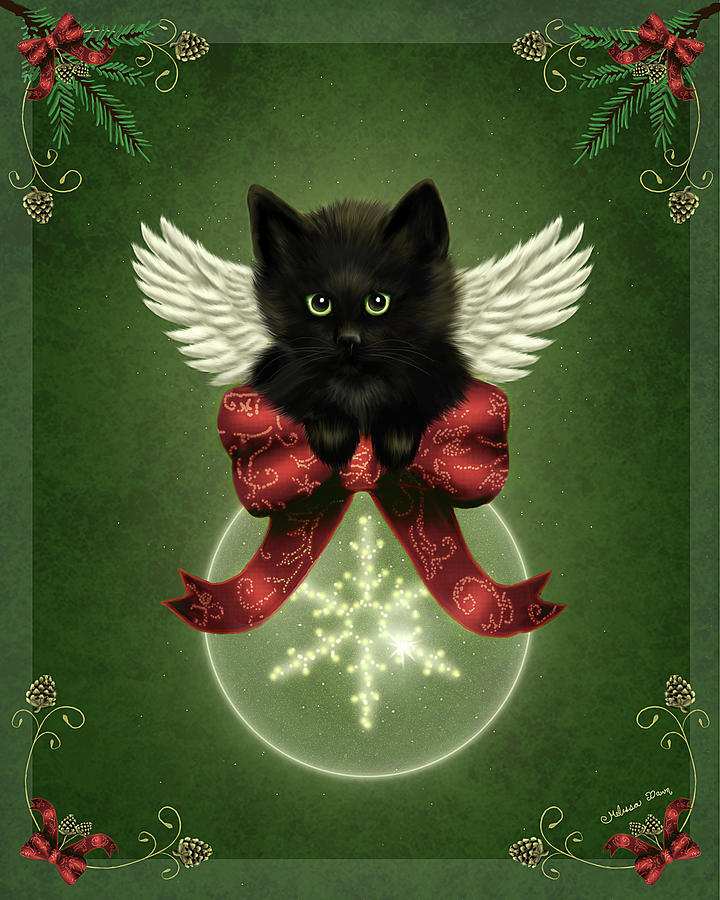 Christmas Digital Art - Merry Little Christmas Cat by Melissa Dawn