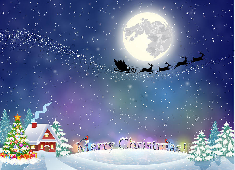 Winter Digital Art - Meryy Christmas And Happy New Year by Drogatnev Winter Digital Art - Meryy Christmas And Happy New Year by Drogatnev