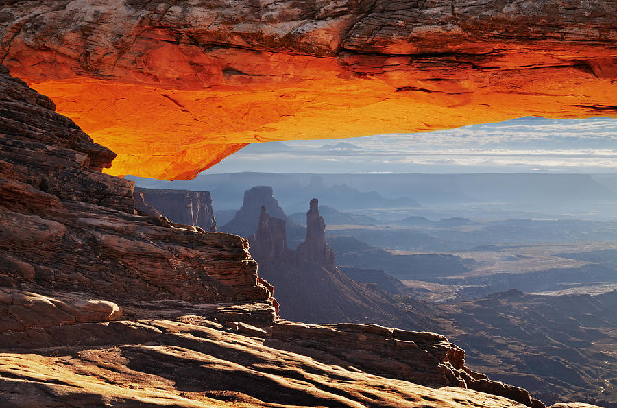 Mountain Photograph - Mesa Arch At Sunrise In Canyonlands by DPK-Photo