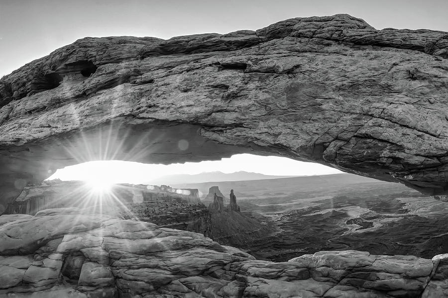 Canyonlands National Park Photograph - Mesa Arch Monochrome Sunrise - Canyonlands National Park by Gregory Ballos