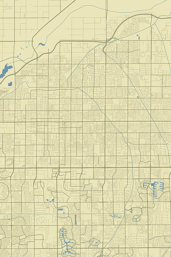 Mesa Arizona Usa Classic Map Digital Art