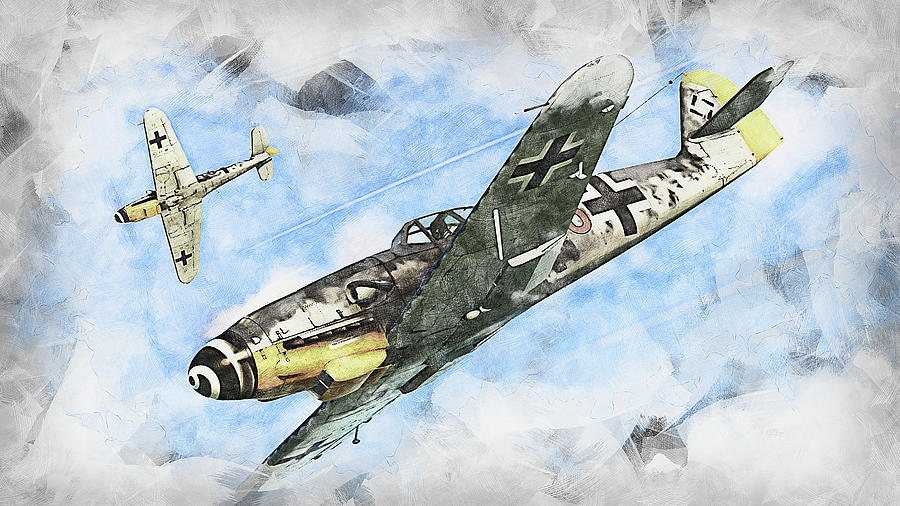 Messerschmitt BF 109K4 - 03 Painting by AM FineArtPrints