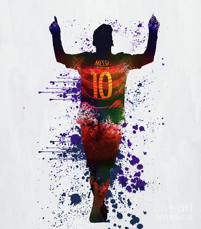 Soccer Painting - Messi barcelona by Gull G