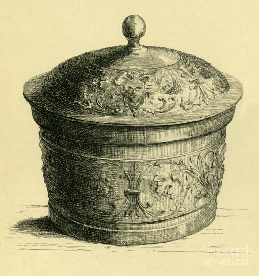 Metal Box With Lid Drawing by Print Collector