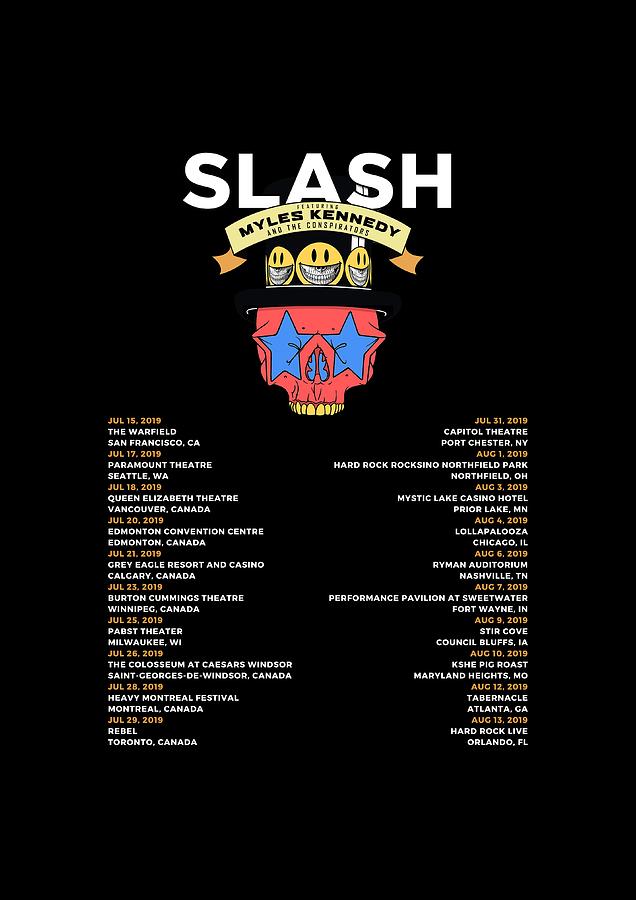 Metal Print Slash Feat Myles Kennedy Tour Dates 2019 Ak02 Fleece Blanket by  Abang Kera - Pixels