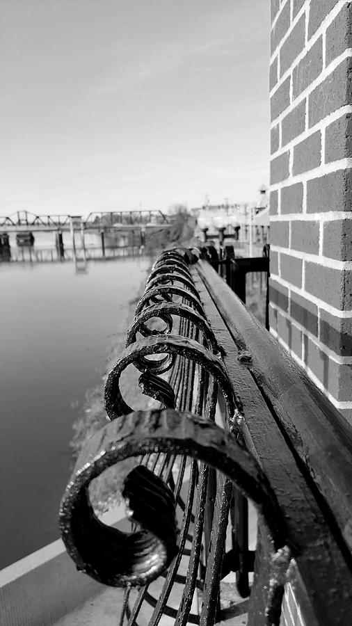 Metal Railing in Black and White Photograph by Ester McGuire