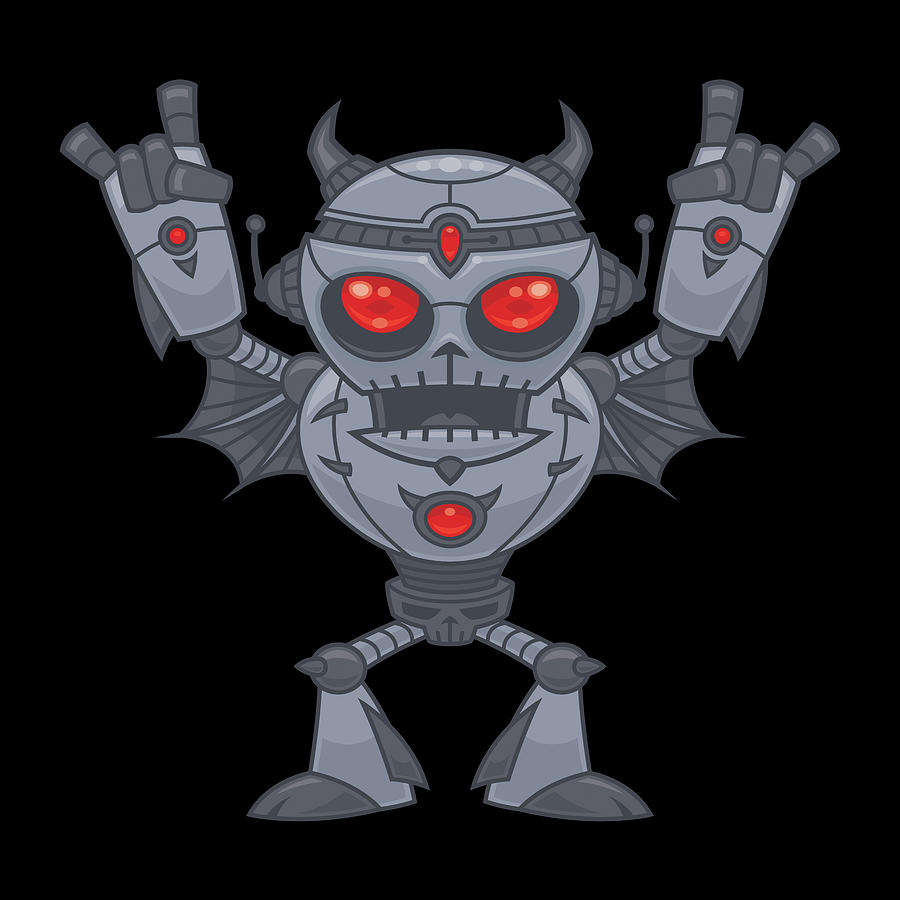 Metalhead - Heavy Metal Robot Devil Digital Art