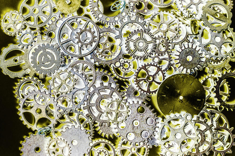 Metallic motor mechanisms Photograph by Jorgo Photography