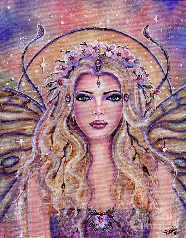 Metamorphosis Fairy Portrait Painting by Renee Lavoie