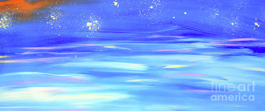Meteors At Midnight Bay Painting by Cheryle Gannaway