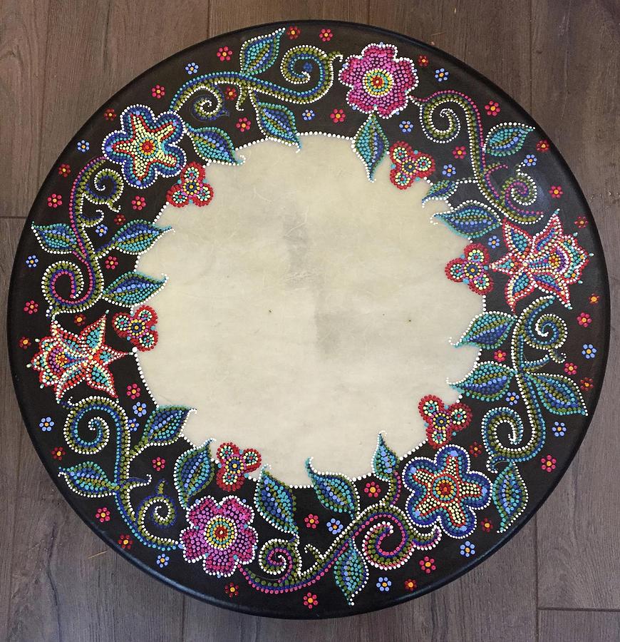 Metis Healing Drum Painting by Sherry Leigh Williams