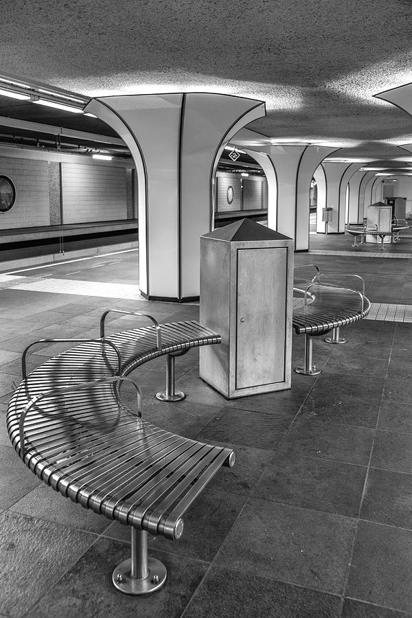 Metro Photograph - Metro Station With Bench by Theo Luycx