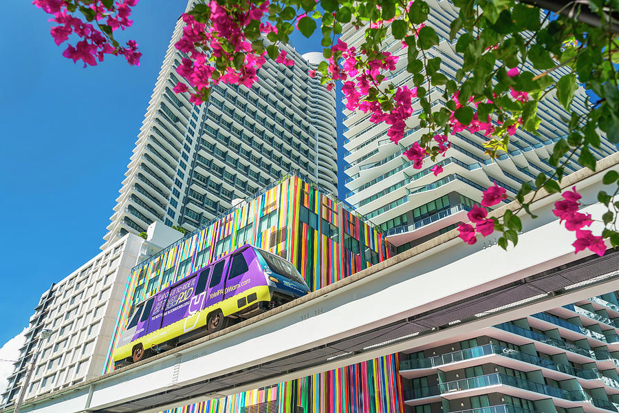 Metrorail In Downtown Miami Digital Art by Laura Zeid