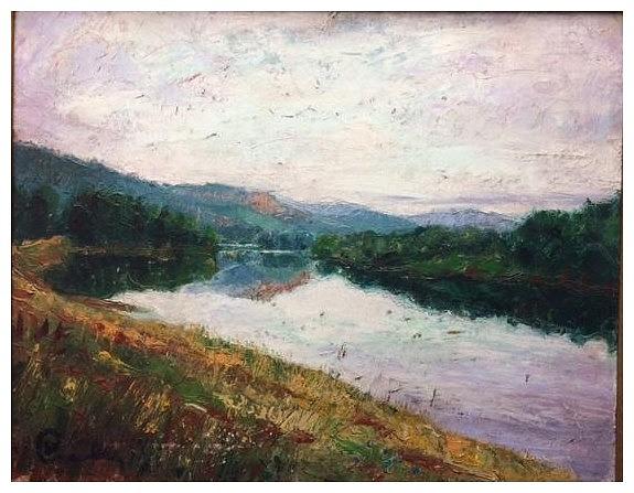 Nature Painting - Mettawee river -Vermont by Walter Casaravilla