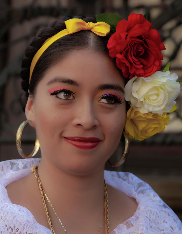 Mexican Day Parade NYC 9_16_2018 Woman in Traditional Dress Photograph by Robert Ullmann