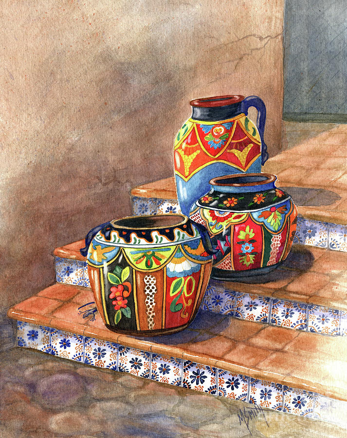 Mexican Pottery Painting - Mexican Pottery Still Life by Marilyn Smith
