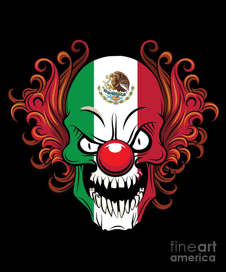 Mexican Scary Killer Clown Halloween Costume Evil Horror Movie Digital Art By Martin Hicks