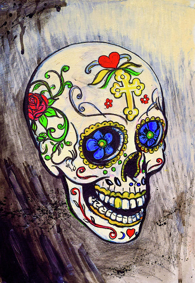 Mexican Sugar Skull Painting by Stephen Humphries