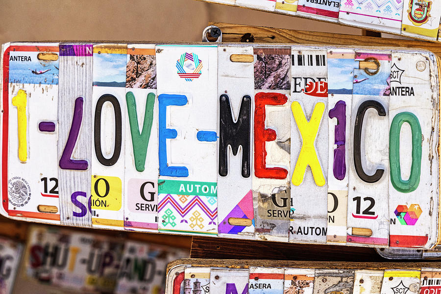 Mexico, Baja California Sur, Arts & Crafts Made Of License Plates Digital Art by Claudia Uripos