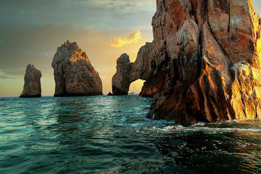 Mexico, Baja California Sur, Cabo San Lucas, The Arch Digital Art by Claudia Uripos