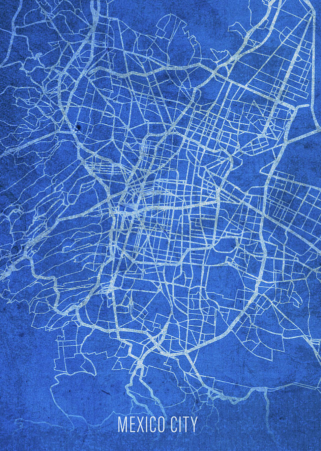 Mexico City Mexico City Street Map Blueprints Mixed Media by Design ...