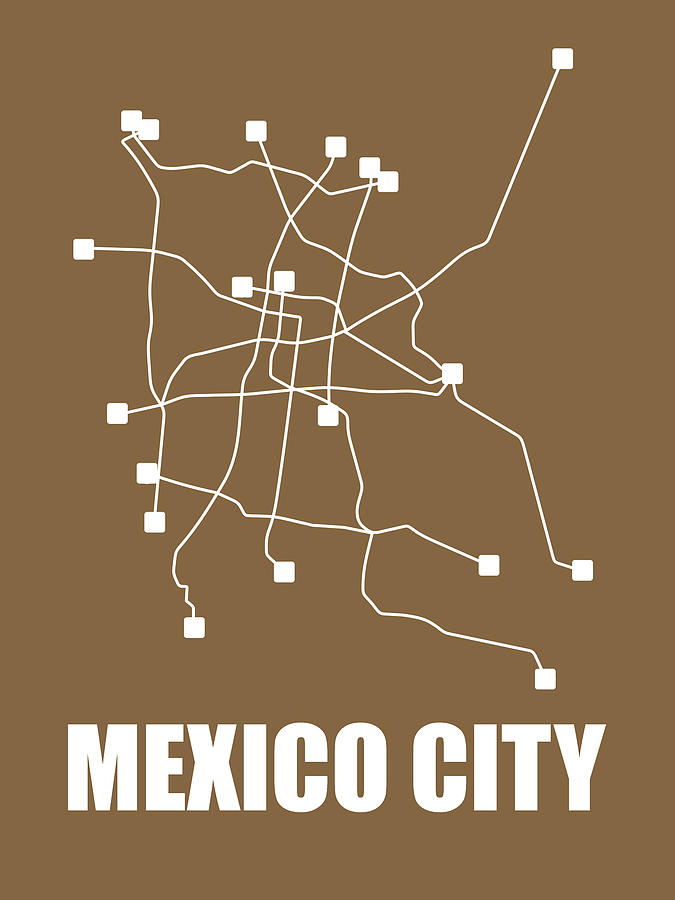 Mexico City Digital Art - Mexico City Subway Map 2 by Naxart Studio Mexico City Digital Art - Mexico City Subway Map 2 by Naxart Studio