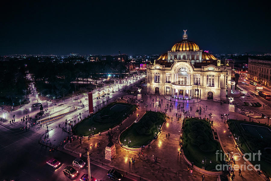 Mexico Citys Downtown At Nighttime Photograph by Torresigner