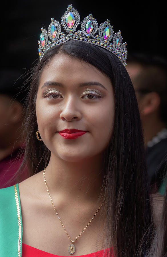 Mexico Day Parade NYC 9_15_19 Beauty Queen Photograph by Robert Ullmann